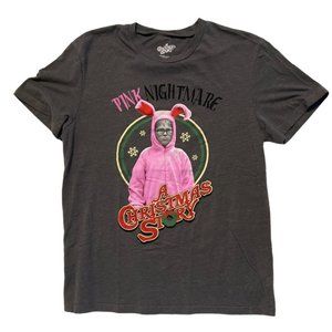 A Christmas Story Pink Nightmare Grey Cotton‎ Blend T-shirt Size M
